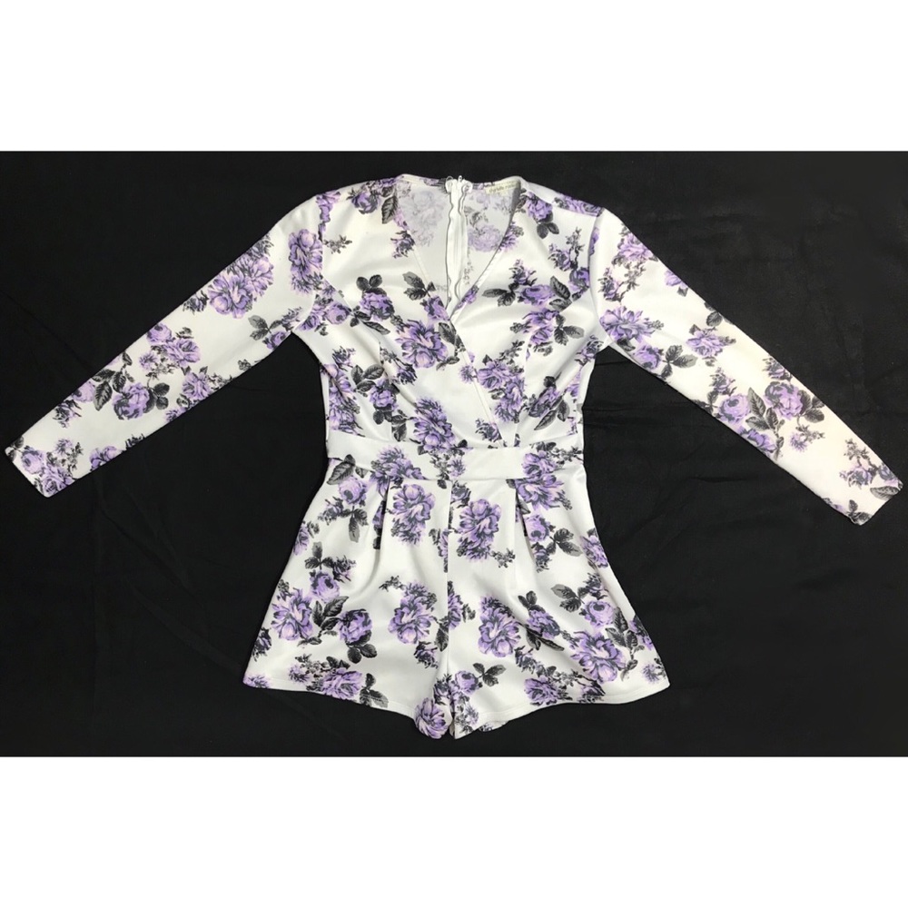 Charlotte Russe White Floral Romper